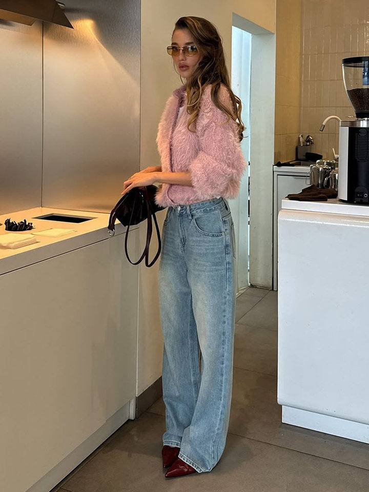Áo cardigan len dệt kim dáng suông cổ tròn tay dài cài nút phong cách Hàn Quốc — Màu nâu, Xanh quân đội, màu hồng, Đỏ (Còn hàng) chi tiết 18