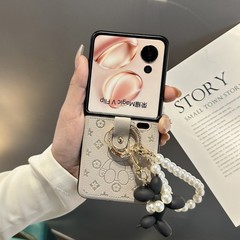 古い花の潮の札は栄光のジップアップの携帯電話のカバーを適用します。