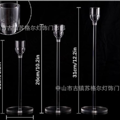 Transfronterizo especial para nuevo acrílico transparente vela electrónica candelabro fiesta de cumpleaños restaurante occidental Decoración de mesa adornos