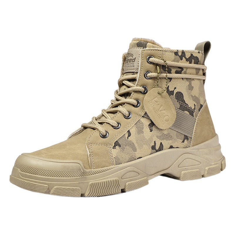 Взрывы хлопчатобумажные сапоги зимние мужские камуфляжные сапоги трендовые повседневные Теплые Ботинки Martin плюс хлопковые ботинки для пустыни оптом