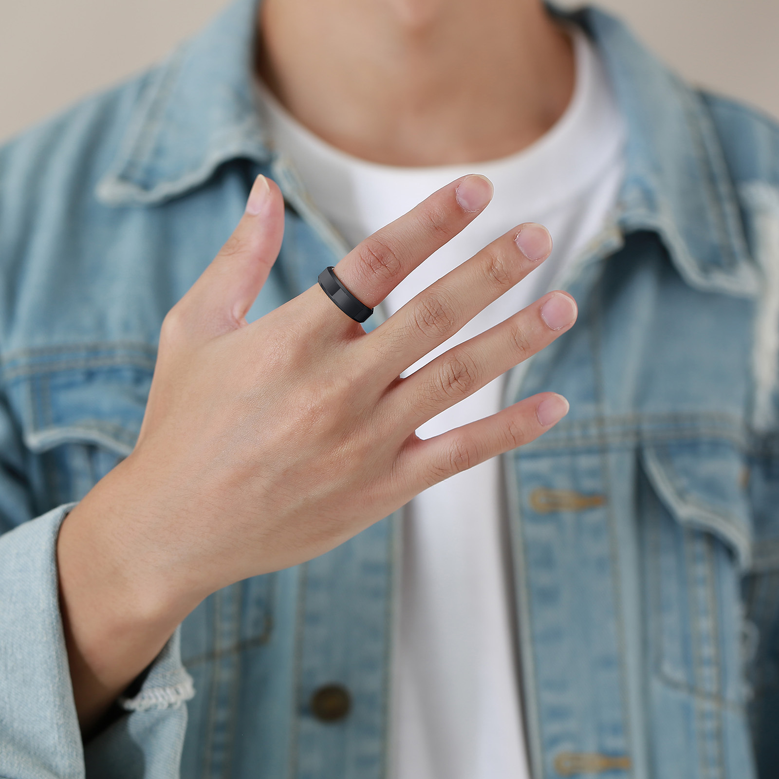 Fashion Geometric Tungsten Steel Rings Stainless Steel Rings