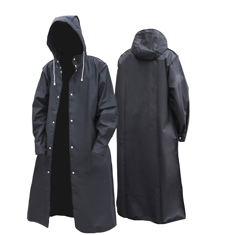 Eva Trench Coat Style Foreign Trade Cross-Border Raincoat for Men and Women, Outdoor One-Piece Oversized Long Thickened Rain Poncho for School