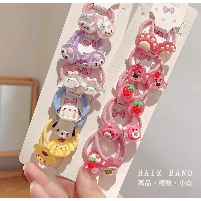 Wine Red Children's Hair Ties That Don'T Damage Hair, Girls' Hair Bands, Baby Hair Ties, Small Rubber Bands, Cute Cartoon Hair Ropes, Girls' Hair Accessories