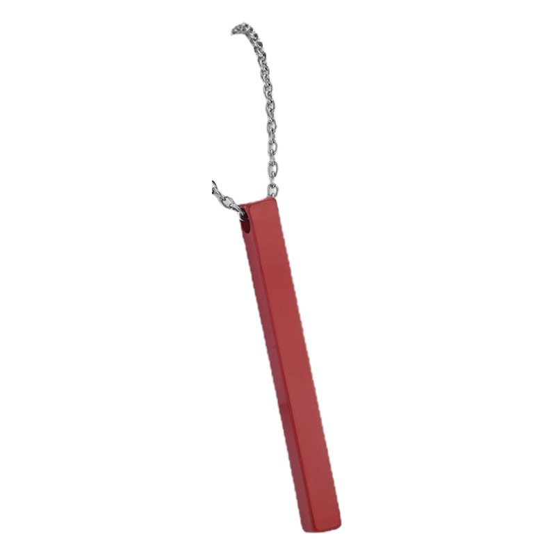 Cross-Mirror European and American Stainless Steel Rectangular Pendant Rectangular Tag Necklace Titanium Steel Metal Necklace Accessories Can Be Engraved