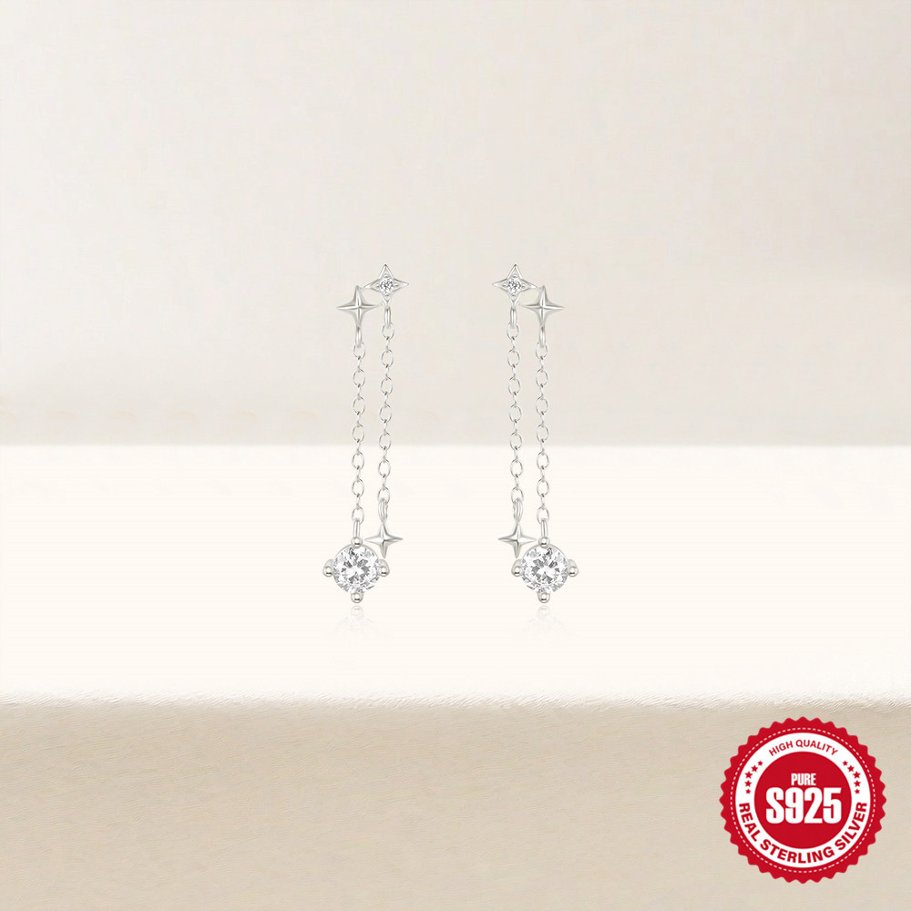 1g Weight 925 Sterling Silver Ear Needle Material 18K Gold Plated Plating Material Drop Earrings Classification 1 Pair Quantity Date, Tea Party Occasion 925 Sterling Silver Material Geometric Pattern All Seasons Season Women's Gender Elegant, Sweet Style 1 Pair 18K Gold Plated 925 Sterling Silver 925 Sterling Silver Earrings Geometric Drop Earrings 29