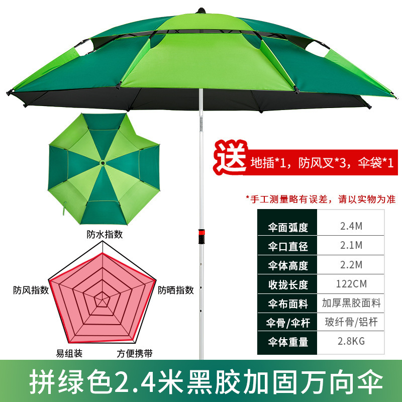 戴威营钓鱼伞大钓伞三折叠雨伞万向防晒防暴雨遮阳新款户外垂钓伞|undefined