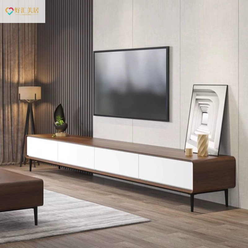 [Обновление и расширение] Минималистичный шкаф для телевизора из цельного дерева. Современный повседневный комбинированный шкаф глубиной 30 см для гостиной. Интернет-знаменитости. Напольный.