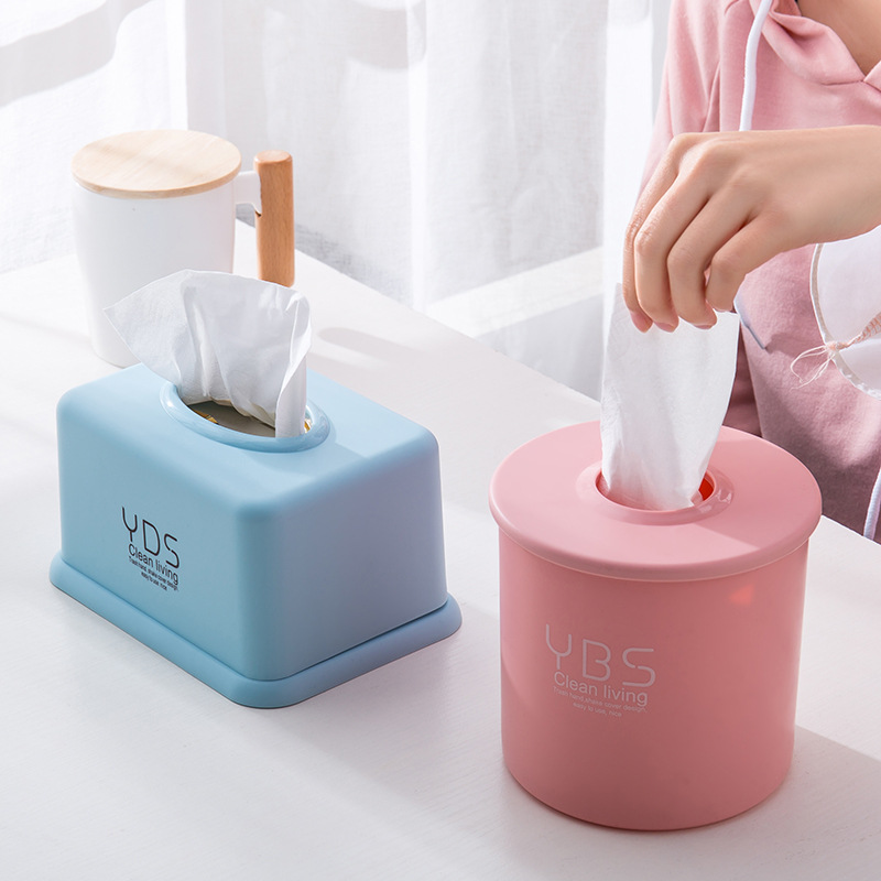 Caja de pañuelos de plástico de estilo europeo sala de estar creativa caja de pañuelos de hogar simple lindo servilleta restaurante Casa rollo de tubo de papel