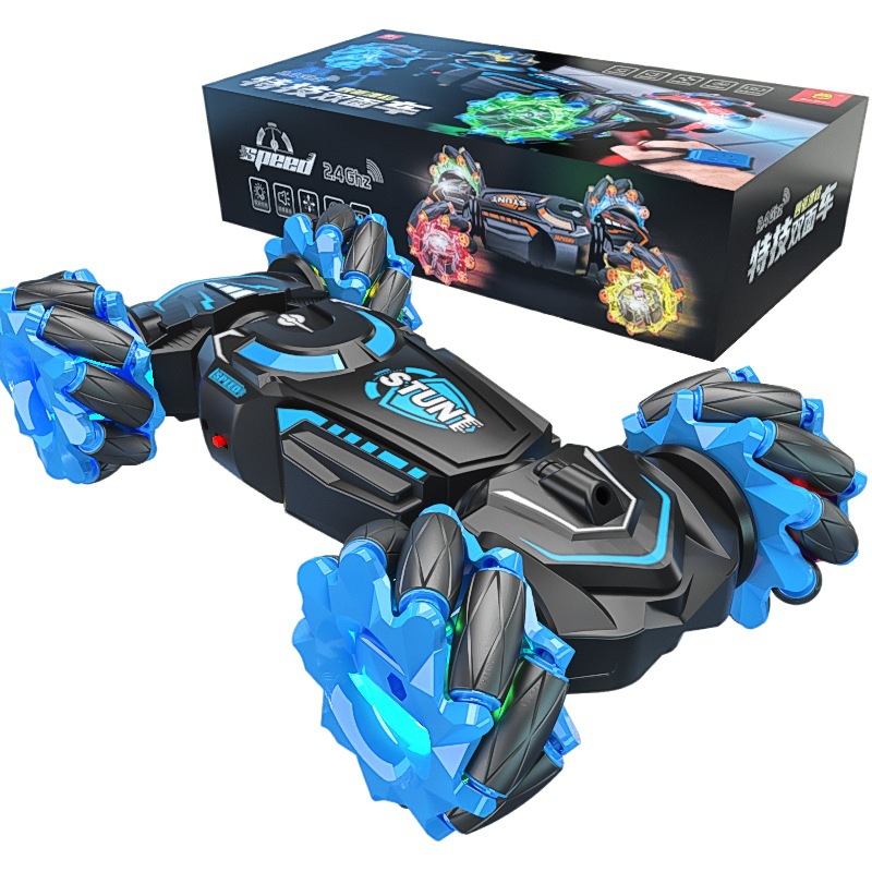 2,4g truco de carga de doble cara coche RC gesto de control remoto coche de carga externa de sonido y la luz se puede cerrar regalo para niños coche de juguete