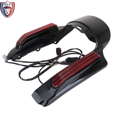 Applicable to Harley Glide Street Glide Road King Modified LED Rear Fender Brake Tail Light 14 Years Later (Motorcycle Fender) - red