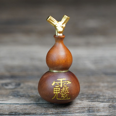 天然雷撃ナツメ木製蛇口、公明恥小ひょうたんペンダント、精巧に彫られた平安祝福の装飾品、木彫り道教用品