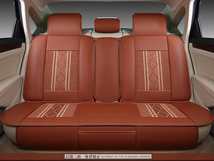 Cross-border Foreign Trade Surrounded Four Seasons General Leather Car Cushion Summer Ice Silk Car Seat Cover Five-seat Car Cool Mat