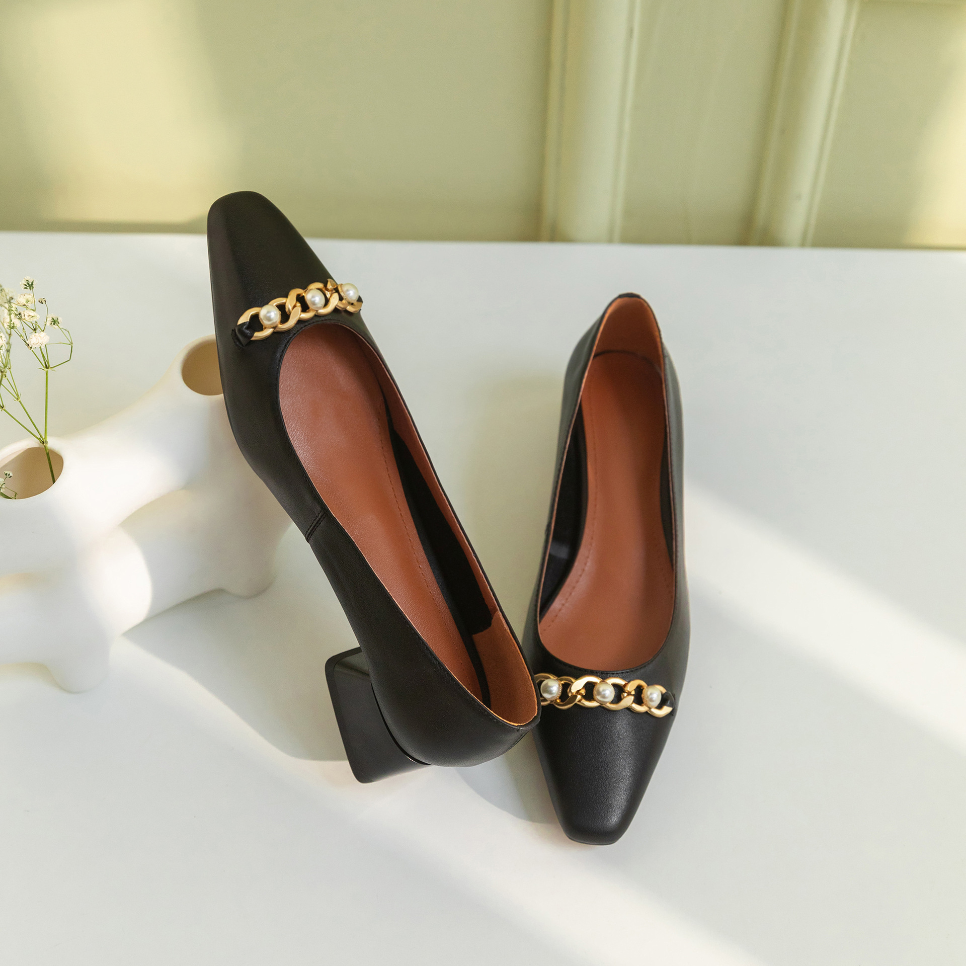 Chiko Tivona Square Toe Block Heels Pumps