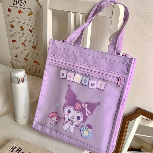Sanrio Official Factory Wholesale Hello Kitty Tutoring Bag for Girls, Cute Cartoon Handbag for Children, Study Supplement Bag