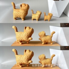 黃金檀傲嬌貓實木大麥電視劇同款貓卡通可愛送禮親戚木雕貓網紅貓