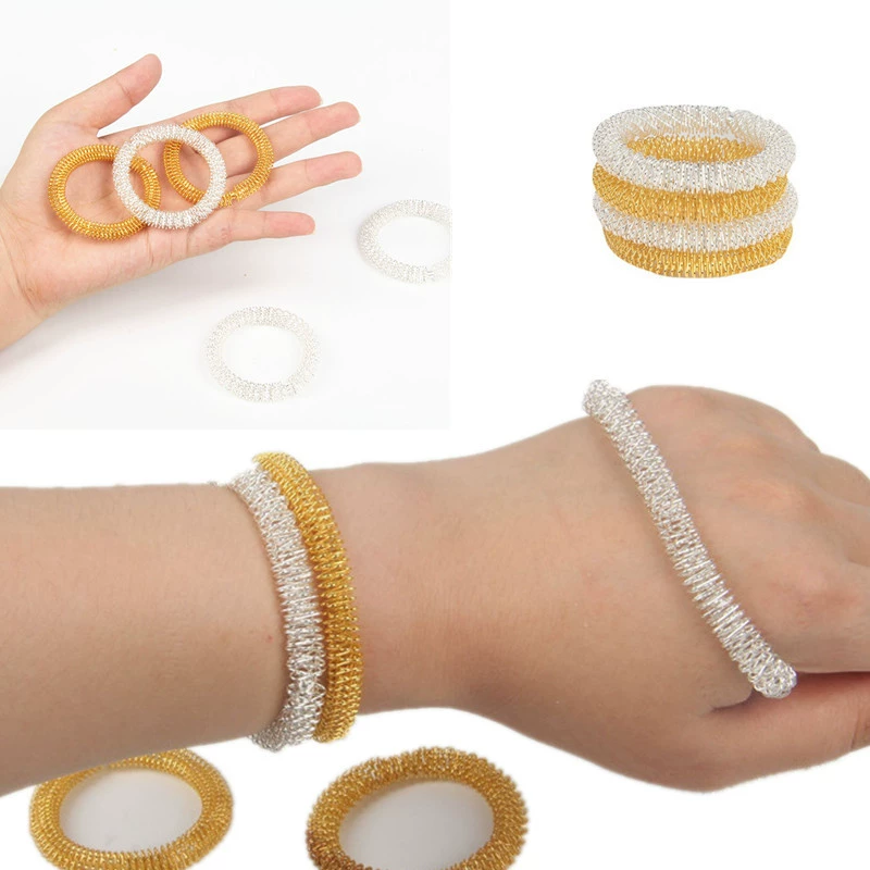 Трансграничный пружинный стальной браслет кольцо украшение Меридиан активность Весна Золотое серебро запястье массаж Весенняя декомпрессионная игрушка