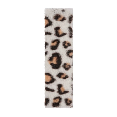 Cross-Border Car Seat Belt Shoulder Cover Anti-Strangle Car Seat Belt Protective Cover Cute Leopard Print Car Interior Supplies (Seat belt shoulder pad) - rabbit-fur-leopard-print-shoulder-pads-gray