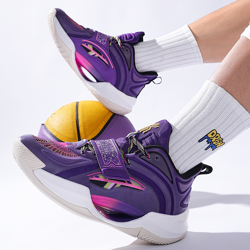 Fricción, sonido, resistencia al desgaste, antideslizante, alto rebote, zapatos de baloncesto de combate real, hombres y mujeres, estilo universitario de todo fósforo, zapatos deportivos de velcro casuales