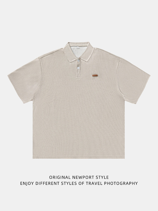 オールドマネースタイル半袖ポロシャツメンズ夏ラペルTシャツ日本製シンプルトレンドブランドルーズTシャツトップ|undefined