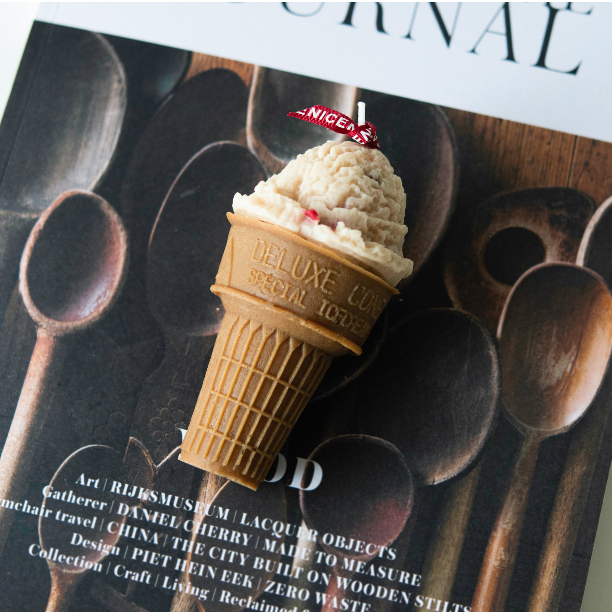 INS estilo hecho a mano de helado forma de cono aromaterapia vela regalo de vacaciones para niños decoración de escritorio adornos