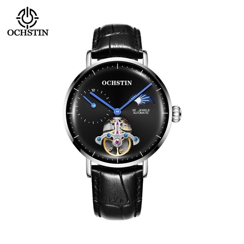 Ochstin月像透かし彫り飛輪機械時計男性時計全自動生放送クロスボーダービジネスベルト機械腕時計|undefined