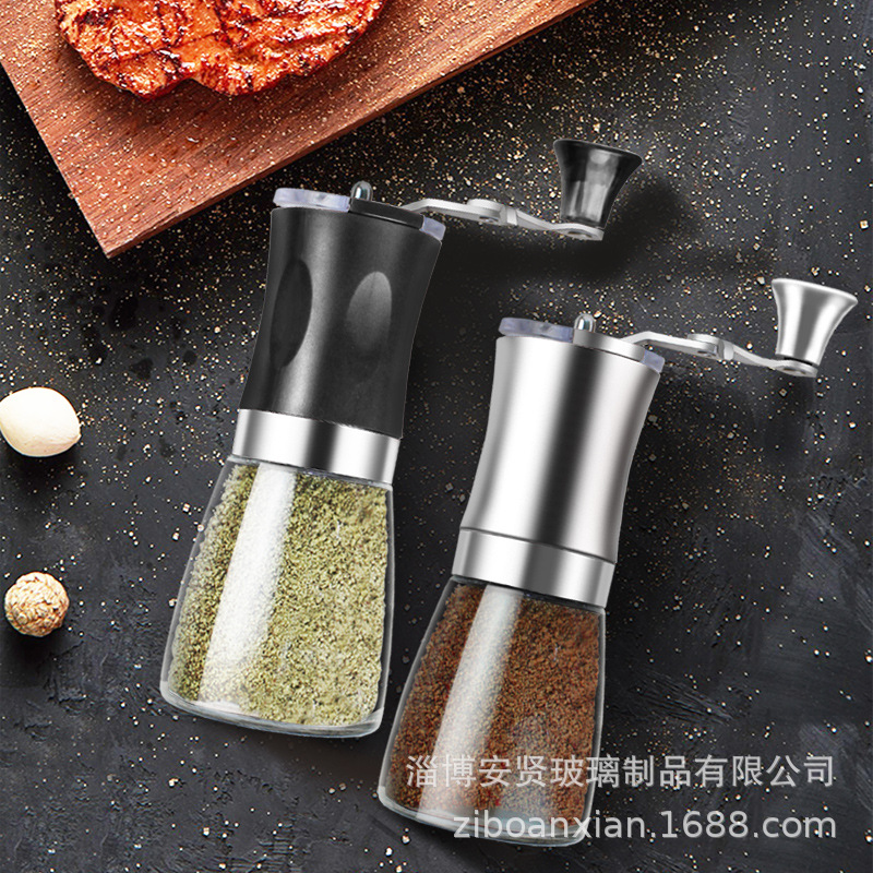 Frasco de vidrio para especias, molinillo de pimienta, frasco sellado para condimentos, vidrio de borosilicato de alta resistencia