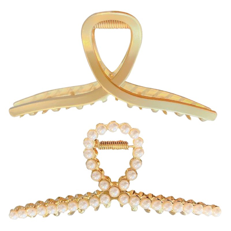 Francés retro metal clip de pelo mujeres verano gran clip de pelo perla clip de pelo Corea del Sur tiburón clip de pelo accesorios de pelo hadas