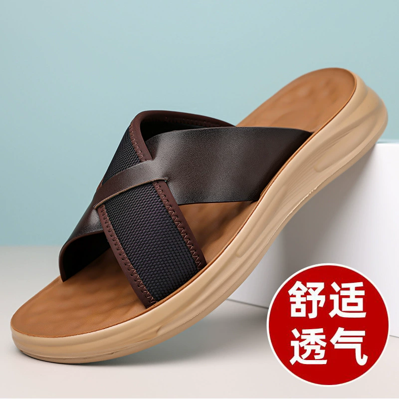 Мужские пляжные шлепанцы для зарубежной торговли, нескользящие, летние, новые, повседневные