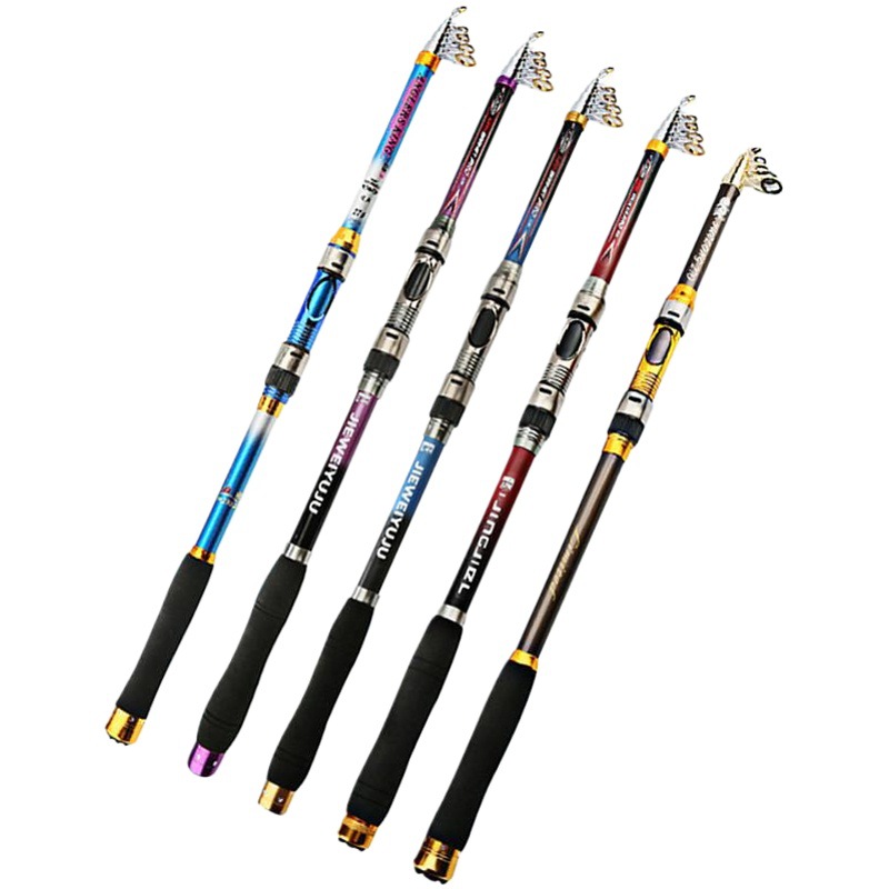 Cañas de mar de carbono, 2,1 metros, 3,6 postes de tiro largo, aparejos de pesca, cañas de pescar de metal, 5 capas, postes de mar de punto transfronterizo, 2,4 metros