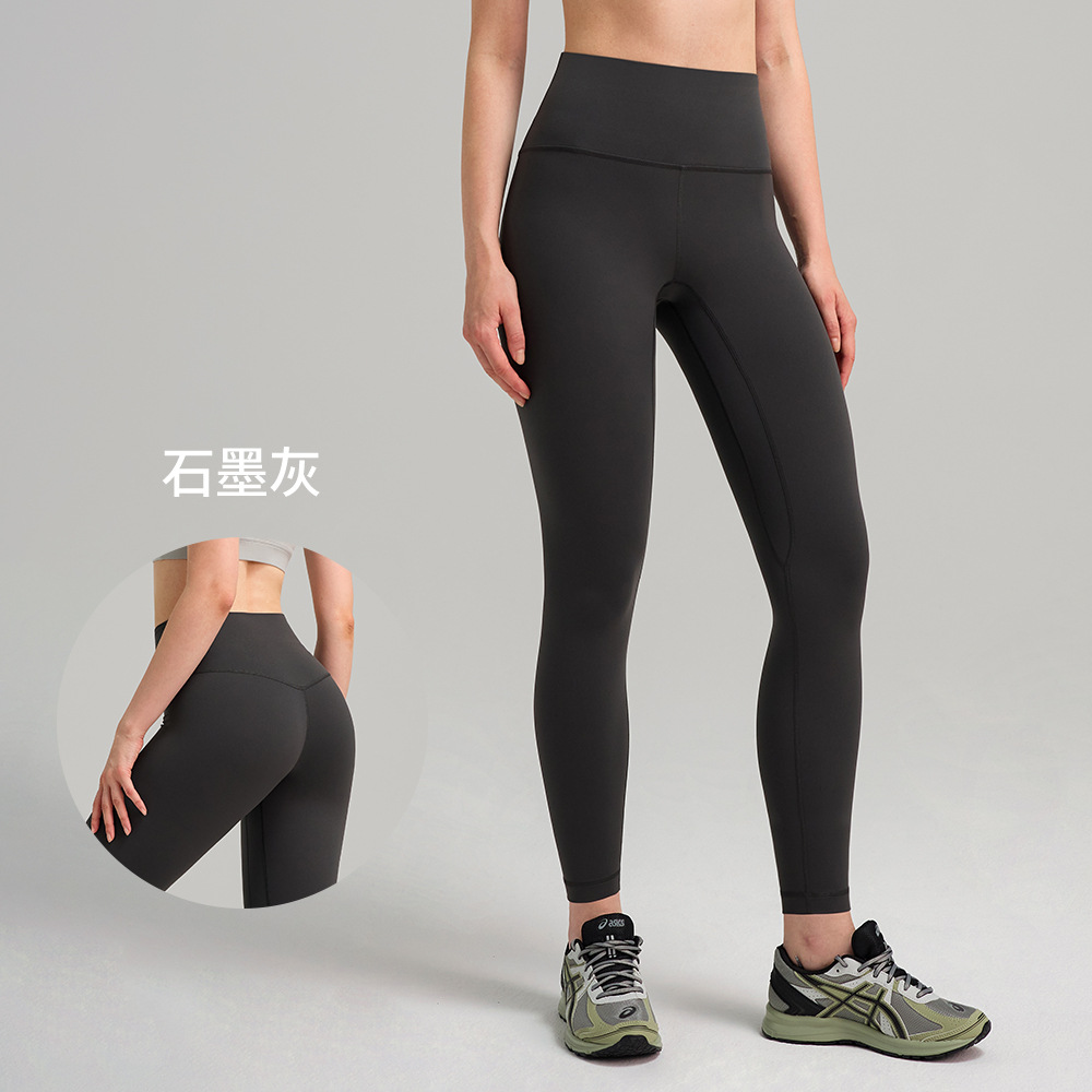 Otoño y invierno de 2025 nuevos pantalones deportivos calientes para mujeres de cintura alta y abdominal, pantalones elásticos delgados