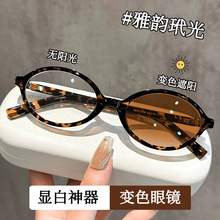 超轻椭圆变色近视眼镜书呆子女可配近视素颜神器韩系复古平光镜潮