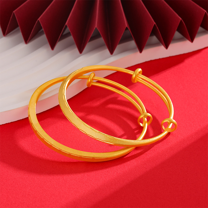 Pulsera de mujer de boca abierta pulsera de estilo nacional a rayas al por mayor de arena oro vintage pulsera de mujer chapado en oro fábrica joyería al por mayor