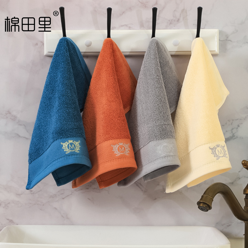 Five-star hotel square towel, cotton household face towel, square hand towel, embroidered advertising logo