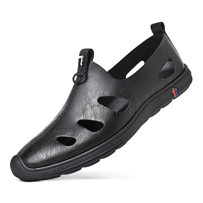 Neue Herren-Sandalen aus hohlem Leder für den Sommer 2026: Atmungsaktive Clogs mit weicher Sohle, ideal als „Dad Shoes“ für Herren._voghion.com