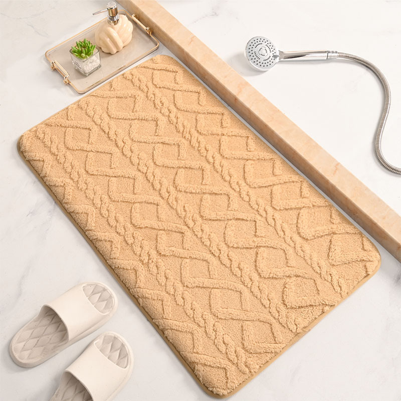 Alfombrilla para puerta de entrada transfronteriza Shumian terciopelo de algodón de color sólido jacquard baño alfombrilla antideslizante para baño doméstico