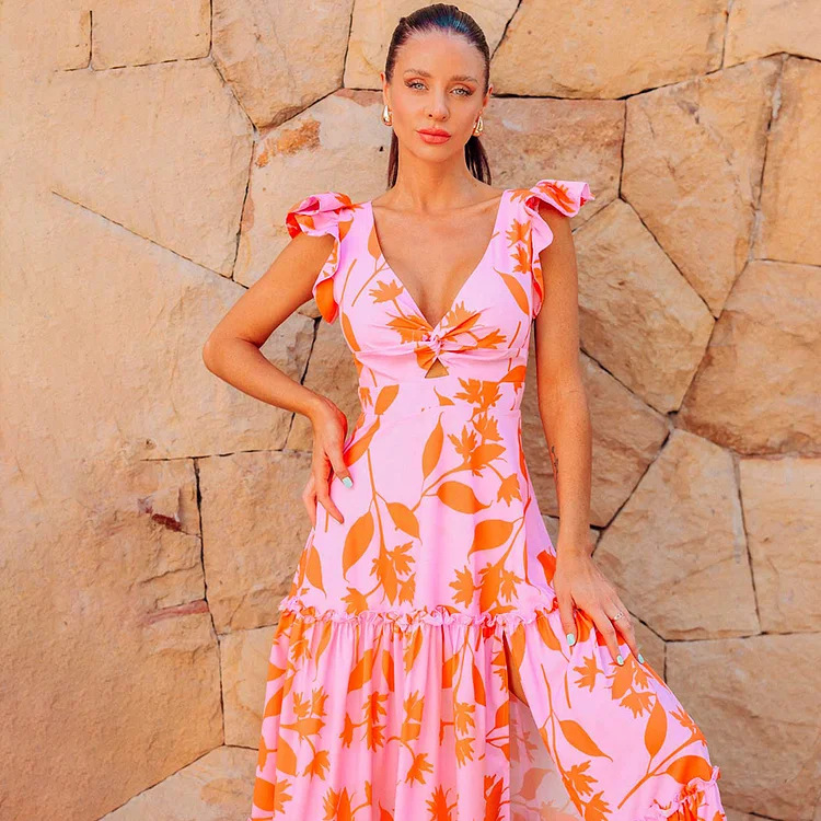 192g Weight Sleeveless Sleeve Length Nylon Fabric Type Regular Top Length Bodysuit Tops Type Swimming Occasion Deep V Neckline Slim Fit Type Leaves Pattern Women's Gender Sexy, Bohemian Style Women's Sexy Bohemian Leaves One Piece Swimwear 5
