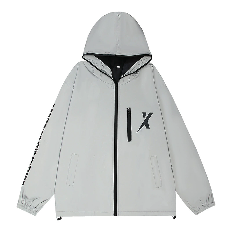Windproof Trench Coat, Retroreflective Hooded Jacket, Unisex for Elementary Students, Winter