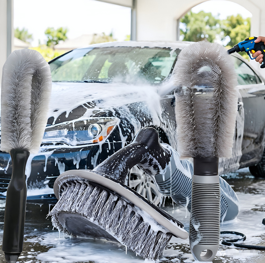 Car Tire Brush Wheel Brush Car Wash Brush Tire Brush Household Cleaning Wheel Special Soft Wool Steel Ring Brush