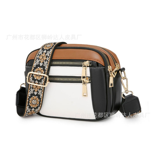 Chic and Versatile Women's Crossbody Bag with Wide Shoulder Strap, Simple and Elegant Design, Large Capacity, Trendy Single-Shoulder Bag