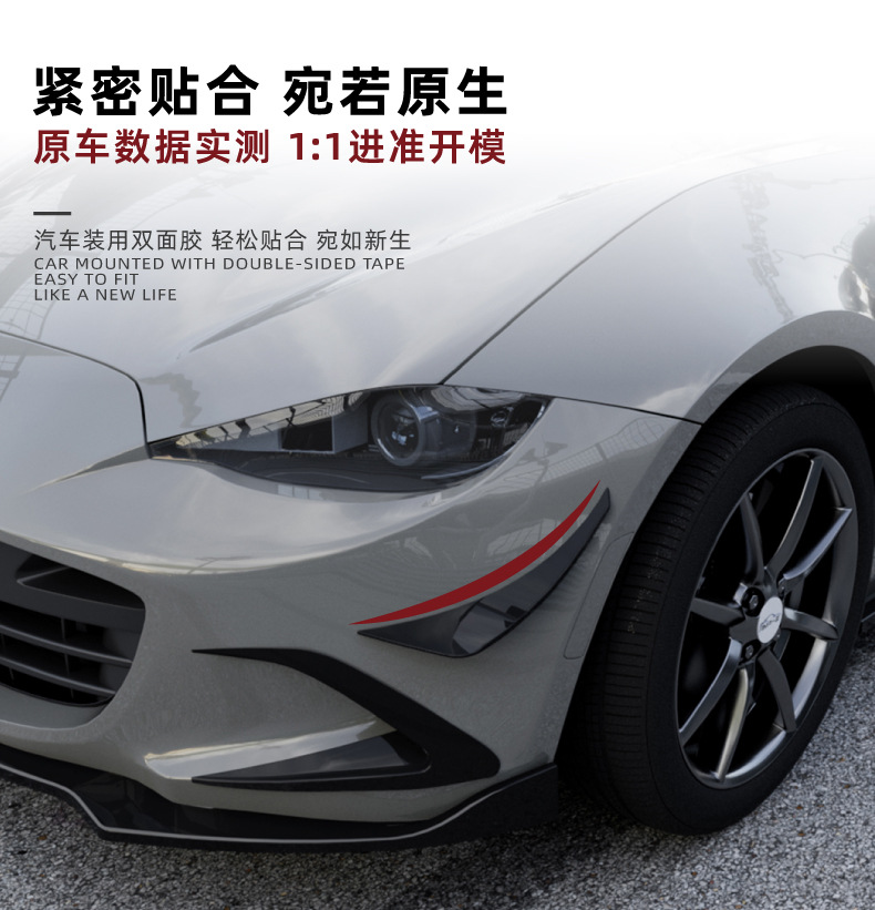 Suitable for Mazda Mx5 Nd Miata 2016+ Side Wind Knife Spoiler Exterior Car Sticker Modification