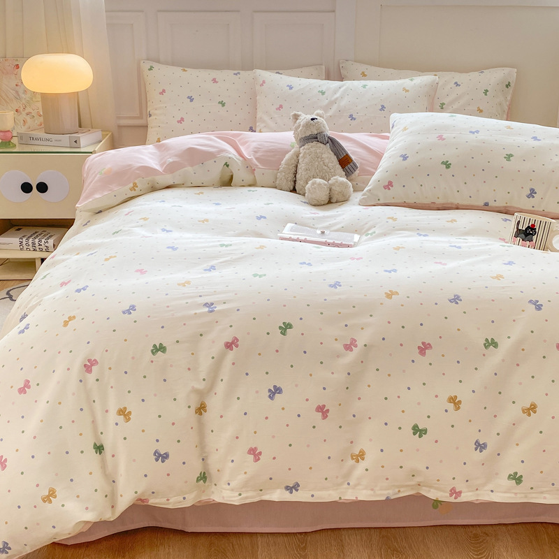 Cuatro piezas de algodón puro fresco de clase madre y niño grado ab cubierta de edredón 40 impresión doméstica de cuatro estaciones