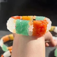 新疆克拉玛依金丝玉手排紫罗兰金丝玉手排手链戈壁玉玉器玉石手串