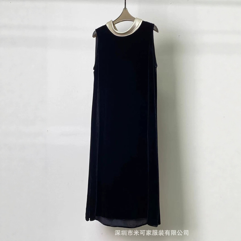 Shenzhen Nanyou 26 Summer New Style Elegant and High-End Silk Velvet Dress, Mulberry Silk Sleeveless Tank Dress for Women Shenzhen Nanyou 26 Summer New Style Elegant and High-End Silk Velvet Dress, Mulberry Silk Sleeveless Tank Dress for Women