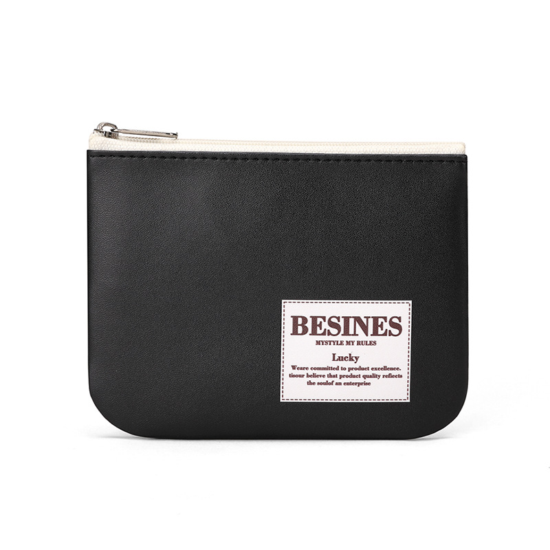 Bolso de cambio para mujeres mini estudiantes de cuero suave bolso de mano de llaves simple, delgado y compacto estilo coreano