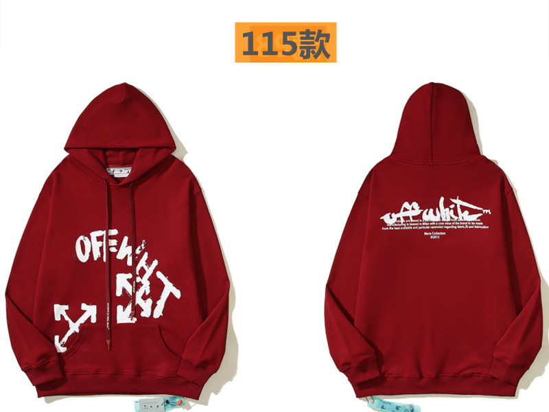 Marca de moda offwhite graffiti religioso pintura al óleo impresión de flecha hombre y mujer suelta OW pareja alta calle hoodie abrigo