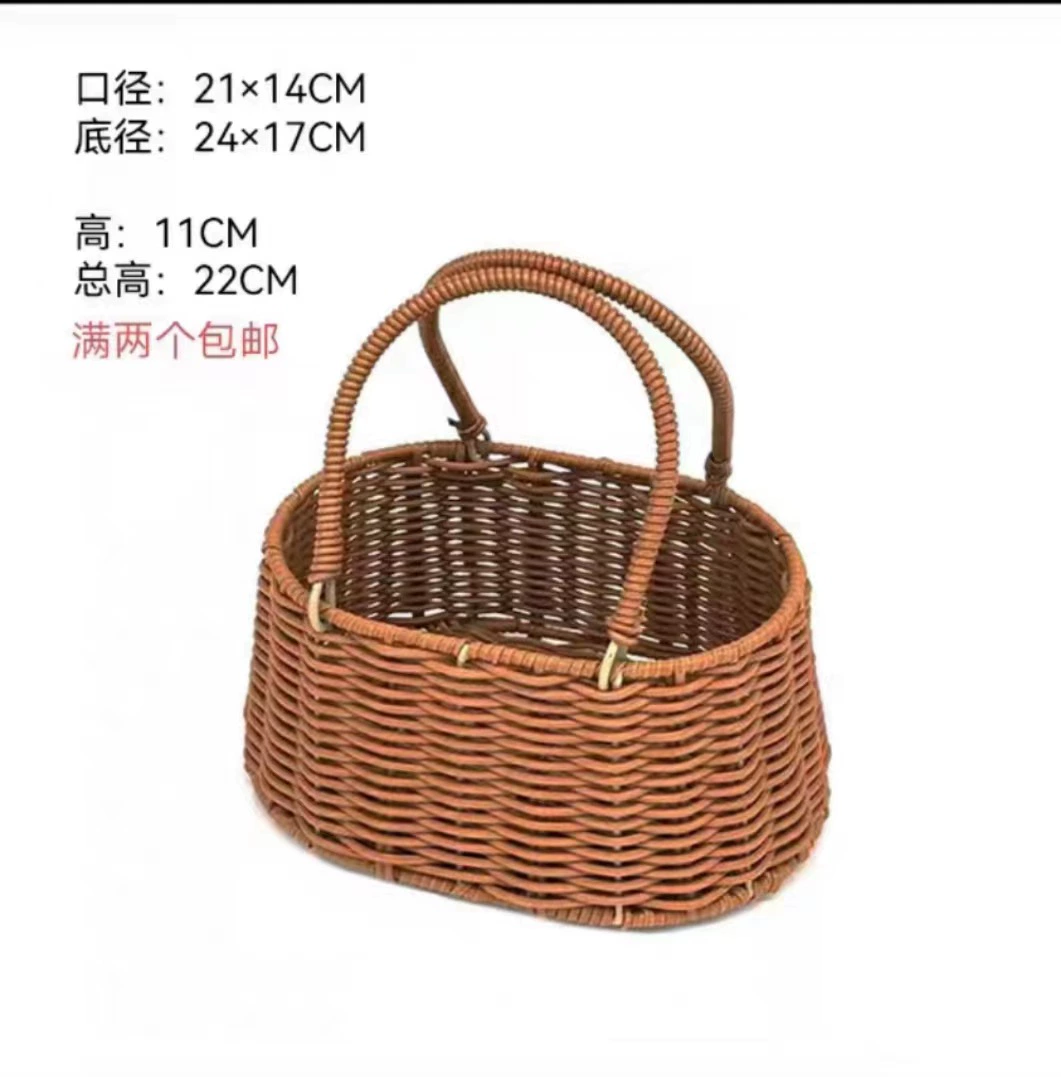 Handheld woven basket, decorations flower-shaped for living room