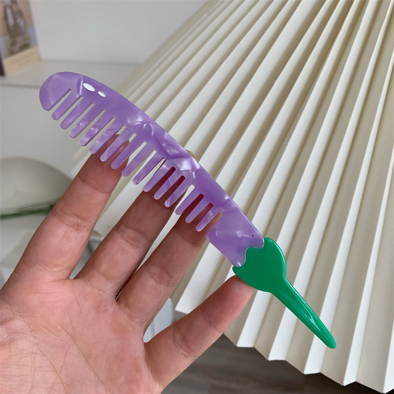 小众创意设计卡通水果食物造型的醋酸发梳随身携带中小号梳i子|undefined
