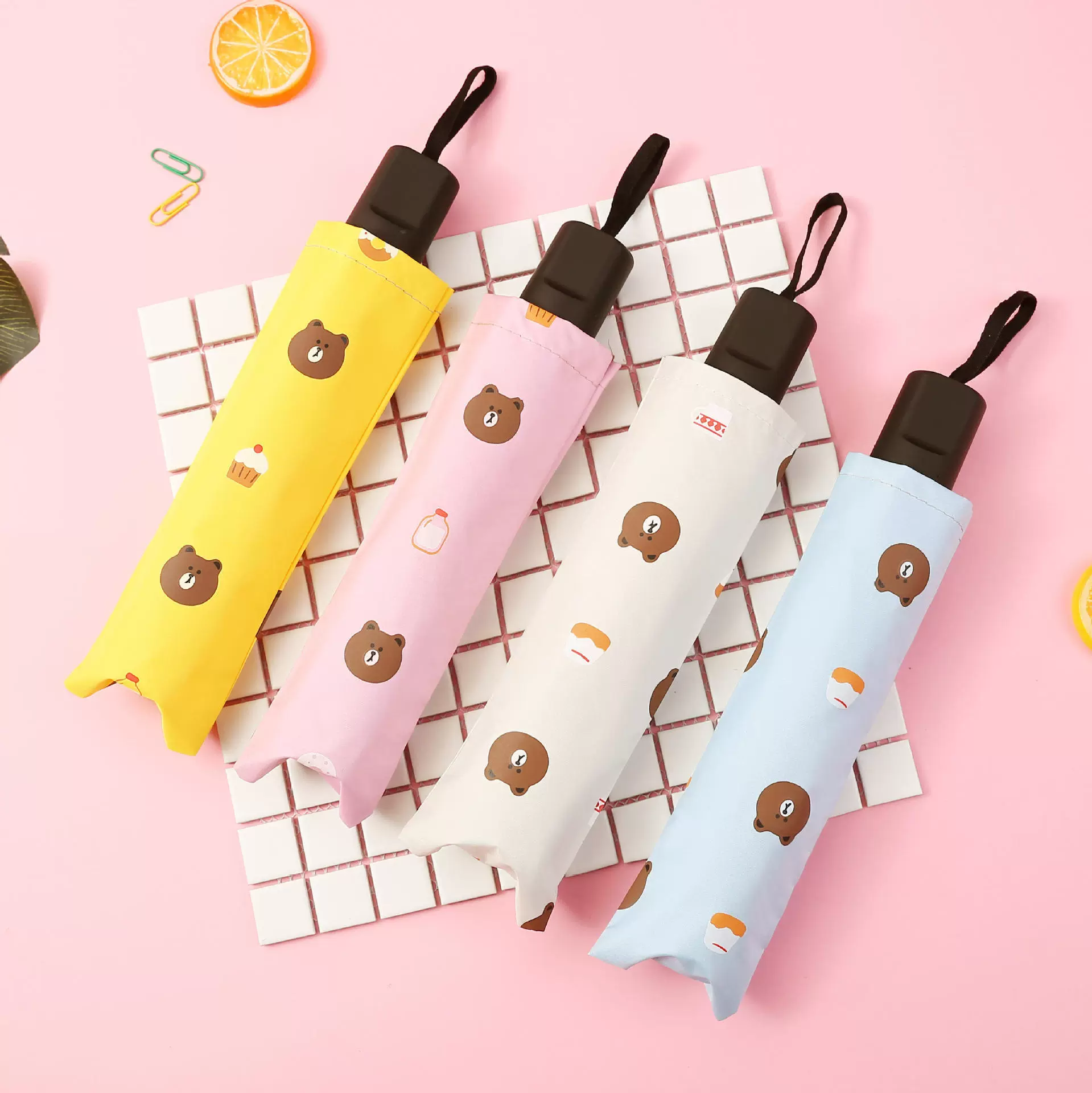 Automatic cartoon cute umbrella solar-powered, fully automatic, sun protection