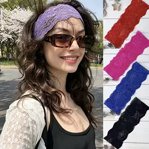 สายคาดผมลูกไม้ Elastic Lace Headband