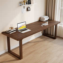批发批发实木大板桌简约现代书桌家用电脑桌双人电竞桌原木学习桌